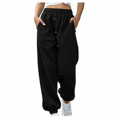 Брюки джоггеры , размер S, черный Han Feng Elegant Womens Clothing