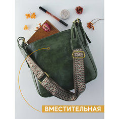 Сумка шоппер A&B, фактура гладкая, зелёный A.B.