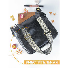 Сумка шоппер A&B, фактура гладкая, черный A.B.