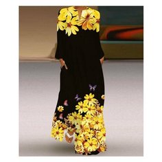 Платье MOOCIE Весна-лето 2024, размер 58, желтый/черный