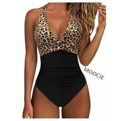 Купальник MOOCIE, размер 52, черный/коричневый