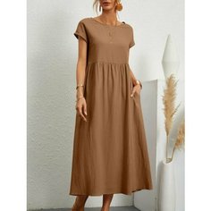 Платье MOOCIE Весна-лето 2025, размер 50, коричневый