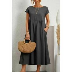 Платье MOOCIE Весна-лето 2025, размер 52, темно-серый меланж