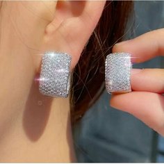 Серьги Marex, фианит, серебро