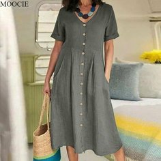 Платье MOOCIE Базовая коллекция, размер INT 4XL, серый