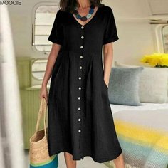 Платье MOOCIE Базовая коллекция, размер INT 4XL, черный