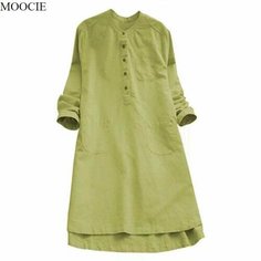 Платье MOOCIE Весна-лето 2024, размер 4XL, зелeный