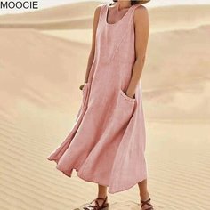 Платье MOOCIE Базовая коллекция, размер 5XL, розовый