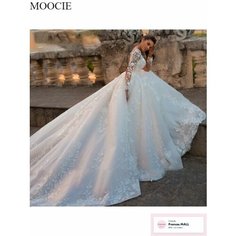 Свадебное платье MOOCIE, размер 6, белый