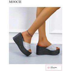 Сабо MOOCIE, размер Длина стопы 25.5 см, серебряный