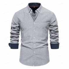 Рубашка MOOCIE, размер XL, серый меланж
