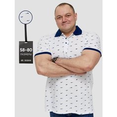Поло MR. BIGMAN BIG SIZE, размер 68, белый, синий
