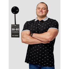 Поло MR. BIGMAN BIG SIZE, размер 60, черный, серый