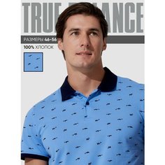 Поло TRUE BALANCE REGULAR FIT, размер 46, голубой/темно-синий