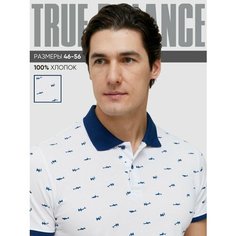 Поло TRUE BALANCE REGULAR FIT, размер 52, белый, синий