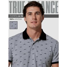 Поло TRUE BALANCE REGULAR FIT, размер 46, серый/черный