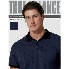 Поло TRUE BALANCE REGULAR FIT, размер 48, синий, серый