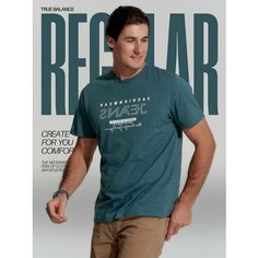 Футболка TRUE BALANCE REGULAR FIT, размер 52, зеленый