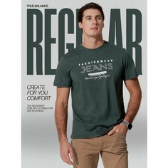 Футболка TRUE BALANCE REGULAR FIT, размер 46, хаки