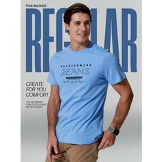 Футболка TRUE BALANCE REGULAR FIT, размер 56, голубой