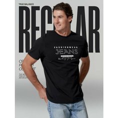 Футболка TRUE BALANCE REGULAR FIT, размер 46, черный
