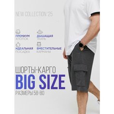 Шорты MR. BIGMAN большие размеры 58-80, размер 70, темно-серый меланж
