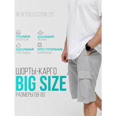 Шорты MR. BIGMAN большие размеры 58-80, размер 62, серый меланж