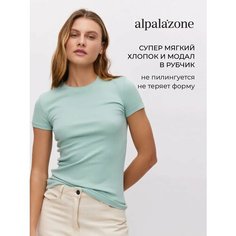 Футболка alpalazone, 1 шт., размер 50, шалфей
