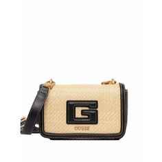 Сумка GUESS, черный, бежевый