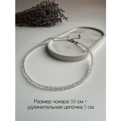 Чокер, перламутр, стекло, бисер, длина 38 см, прозрачный Нет бренда