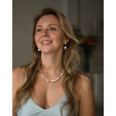 Колье Necklace beryll multicolor с жемчугом и бериллом Unevie Damour