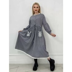 Платье SHAMA STYLE, размер 46-52, черный/белый