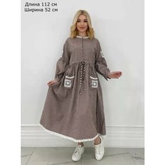 Платье SHAMA STYLE, размер 46-52, коричневый