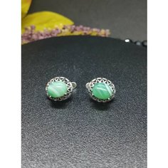 Серьги Малахит 777, агат, зеленый
