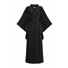 Халат PURPUR INTIMATES silk, размер ONE SIZE, черный