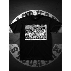 Футболка RUSHOOLS, размер 2XL, черный/черный
