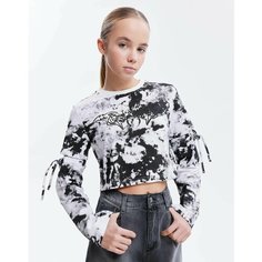 Лонгслив Gloria Jeans, размер 12-14л/158-164, белый/черный