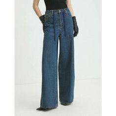 Джинсы широкие Maison David, размер 2XS, синий, серый