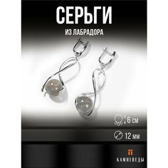 Серьги КАМНЕВЕДЫ, серебряный, серый
