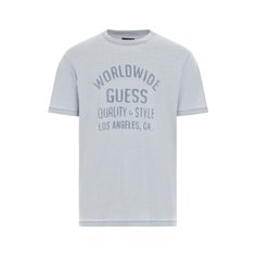 Футболка GUESS SS CN WORLDWIDE BURNOUT TEE, размер S, синий