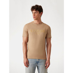 Футболка GUESS Flocked logo, размер L, бежевый