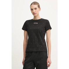 Футболка GUESS Rhinestones SS T-shirt, размер S, черный