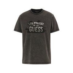 Футболка GUESS SS CN TREATED GUESS TEE, размер XXL, черный