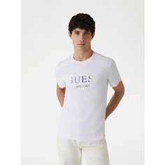 Футболка GUESS Flocked logo, размер XL, белый