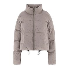 Пуховик GUESS Antonia Strass Puffer, размер XL, коричневый
