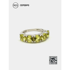 Кольцо дорожка Кристалл Мечты, серебро, 925 проба, родирование, александрит синтетический, размер 17, желтый/розовый