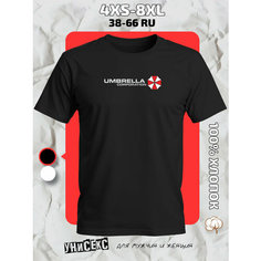 Футболка с принтом Umbrella Corporation Амбрелла, размер XXL, черный Ginger Cate