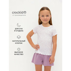 Пижама crockid К 1596/лепестки цветов,лавандовый туман, размер 56/104, фиолетовый