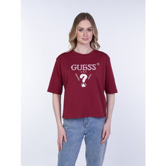 Футболка GUESS AURELIE BOXY TEE, размер XL, красный