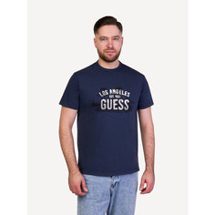 Футболка GUESS SS CN TREATED GUESS TEE, размер M, синий G7V2